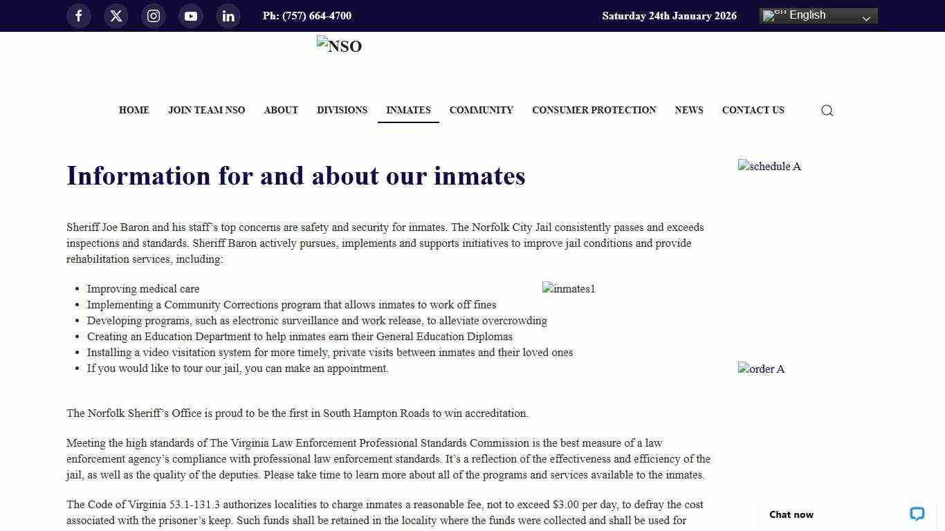 Information for and about our inmates
